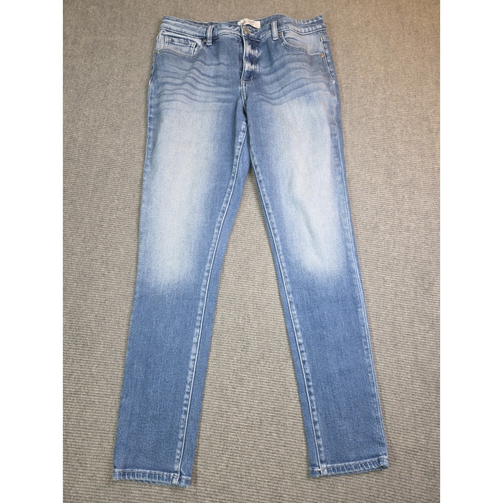 BKE Gabby Curvy Fit High Rise Skinny Jeans Womens Blue Distressed 33x30
